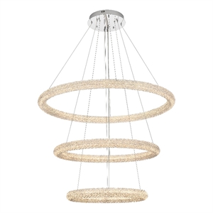 Elegant Lighting Bowen 42&quot Led Chandelier In Chrome