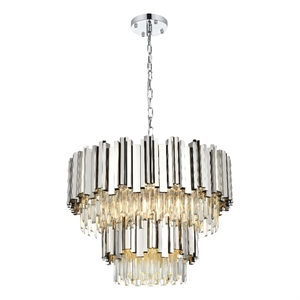 Elegant Lighting Willow 24&quot Chandelier in Chrome