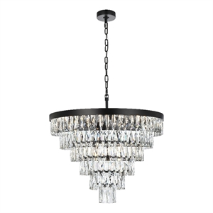 Elegant Lighting Josephine 27&quot Round Chandelier in Black