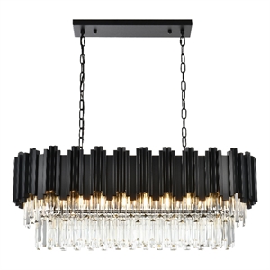 Elegant Lighting Willow 36&quot Chandelier in Black