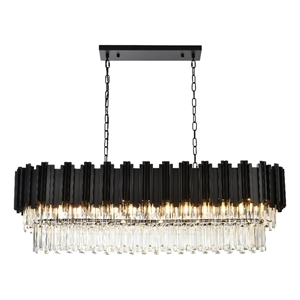Elegant Lighting Willow 47&quot Rectangular Chandelier in Black