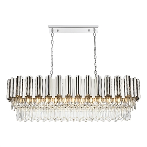 Elegant Lighting Willow 47&quot Rectangular Chandelier in Chrome