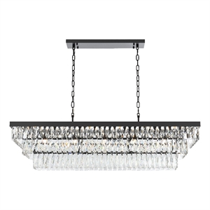 Elegant Lighting Josephine 48&quot Rectangular Chandelier in Black