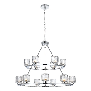 Elegant Lighting Cadence 36&quot Two-Tier Chandelier in Chrome