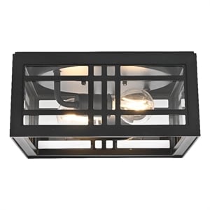 Elegant Lighting Harley 11&quot Outdoor Flush Mount in Black