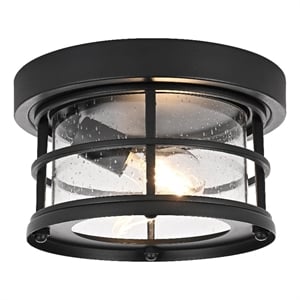 Elegant Lighting Carla 10&quot Outdoor Flush Mount in Black