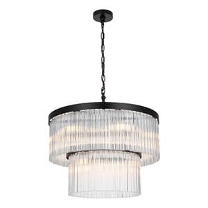Elegant Lighting Harlow 24&quot Chandelier in Black