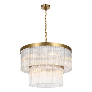Elegant Lighting Harlow 24&quot Chandelier in Satin Gold