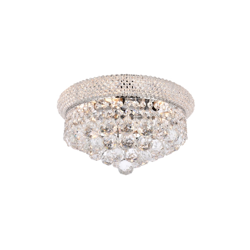 Elegant Lighting Primo 6-Light Metal & Crystal Flush Mount in Chrome