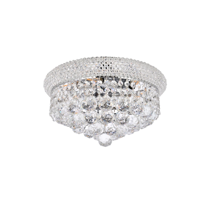 Elegant Lighting Primo 6-Light Metal & Crystal Flush Mount in Chrome