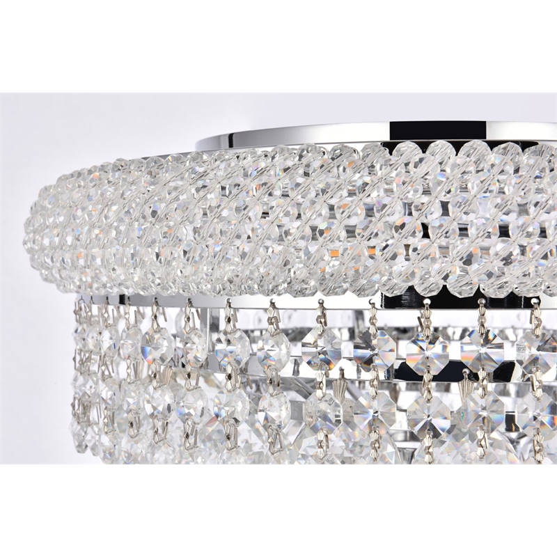 Elegant Lighting Primo 6-Light Metal & Crystal Flush Mount in Chrome