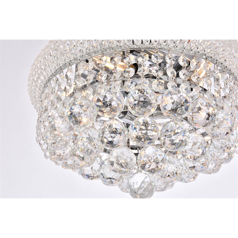 Elegant Lighting Primo 6-Light Metal & Crystal Flush Mount in Chrome