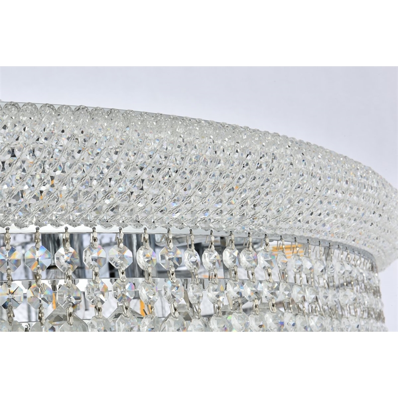 Elegant Lighting Primo 30-Light Metal & Crystal Flush Mount in Chrome