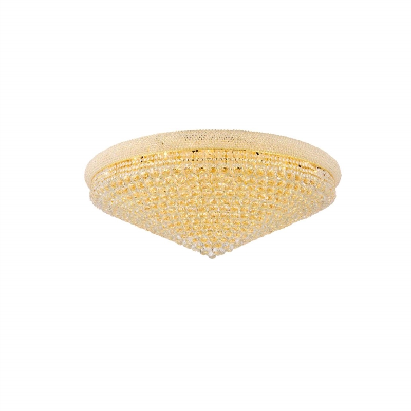 Elegant Lighting Primo 33-Light Metal & Crystal Flush Mount in Gold