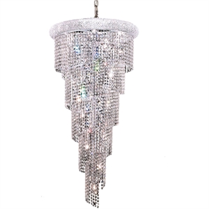 Elegant Lighting Spiral 22&quot 18 Light Royal Crystal Chandelier