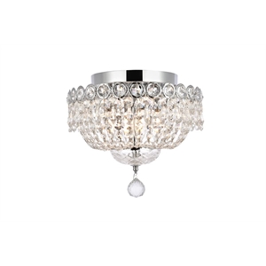 Elegant Lighting Century 12&quot 4 Light Royal Crystal Flush Mount