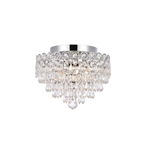 Elegant Lighting Century 12&quot 4 Light Royal Crystal Flush Mount