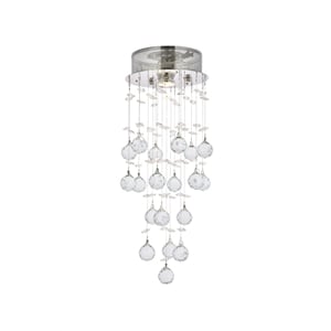 Elegant Lighting Galaxy 8&quot Royal Crystal Flush Mount in Chrome