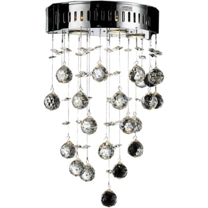 Elegant Lighting Galaxy 17&quot 3-Lights Royal Crystal Wall Sconce in Chrome/Clear