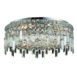 Elegant Lighting Maxime 20&quot 6 Light Royal Crystal Flush Mount