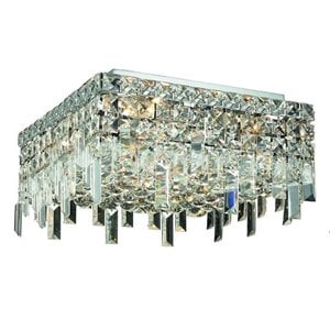 Elegant Lighting Maxime 12&quot 4 Light Royal Crystal Flush Mount
