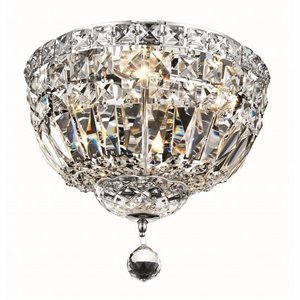 Elegant Lighting Tranquil 12&quot 4 Light Royal Crystal Flush Mount