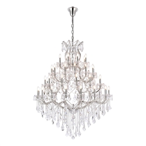 Elegant Lighting Maria Theresa 49-Light Crystal Glass Chandelier in Chrome/Clear