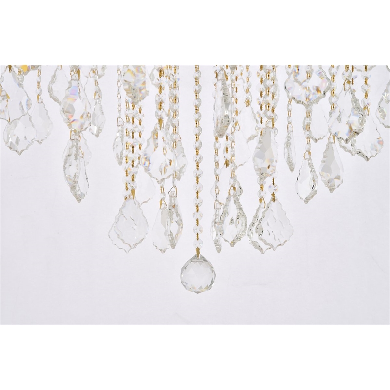 Elegant Lighting Maria Theresa 49-Light Crystal Glass Chandelier in Gold/Clear