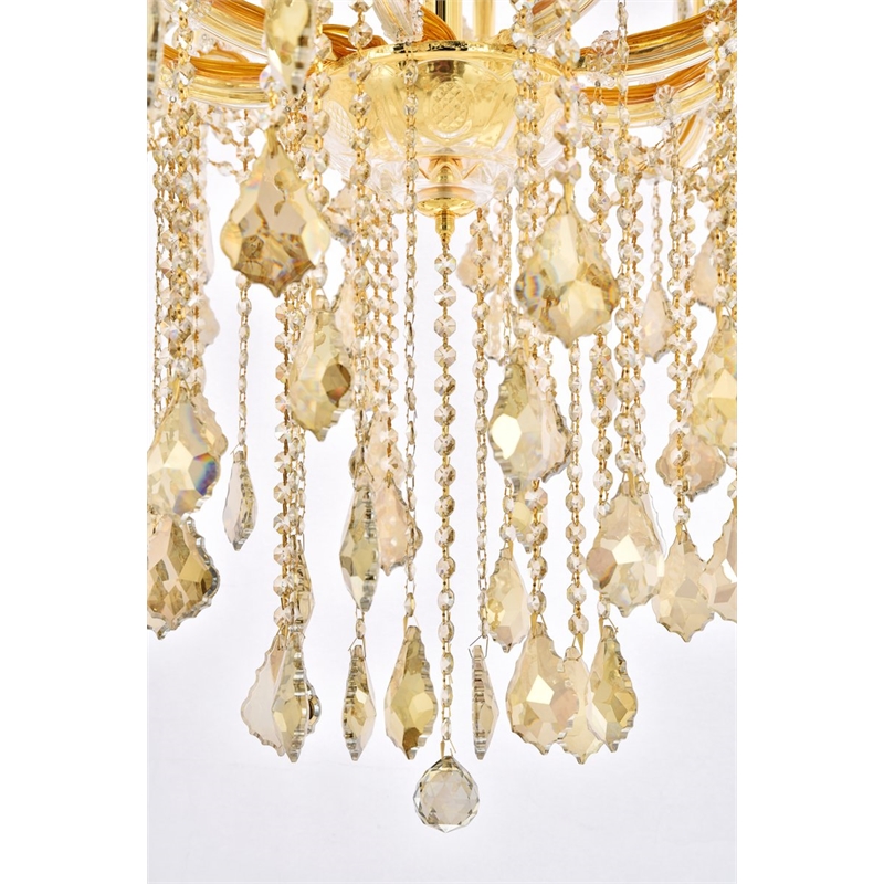 Elegant Lighting Maria Theresa 49-Light Royal Crystal Chandelier in Gold/Clear
