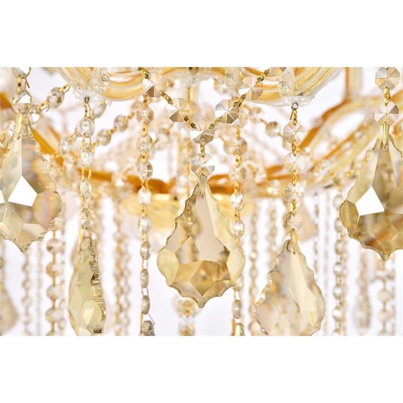 Elegant Lighting Maria Theresa 49-Light Royal Crystal Chandelier in Gold/Clear
