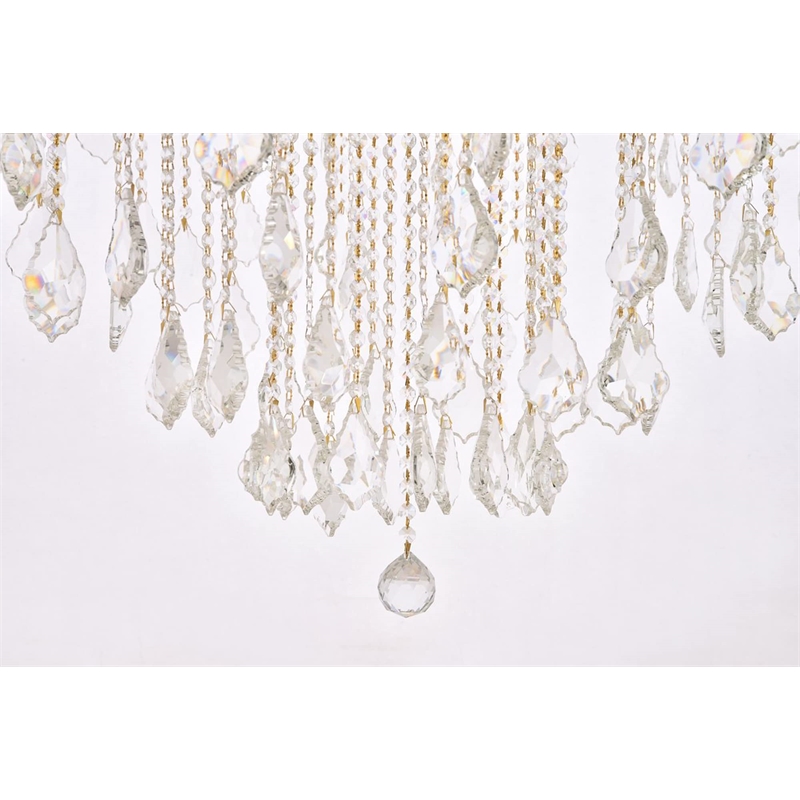Elegant Lighting Maria Theresa 84 Light Glass Royal Crystal Chandelier in Gold
