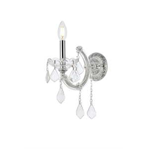 Elegant Lighting Maria Theresa 12&quot Royal Crystal Chrome Wall Sconce
