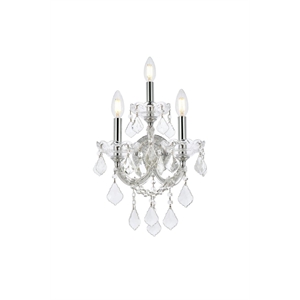 Elegant Lighting Maria Theresa 22&quot 3 Light Royal Crystal Wall Sconce