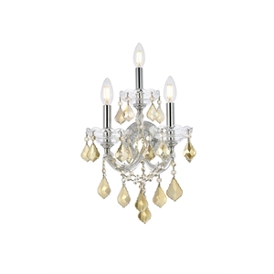 Elegant Lighting Maria Theresa 22&quot 3 Light Royal Crystal Wall Sconce