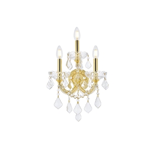 Elegant Lighting Maria Theresa 22&quot 3 Light Royal Crystal Wall Sconce