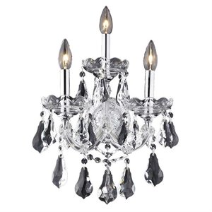 Elegant Lighting Maria Theresa 22&quot 3 Light Royal Crystal Wall Sconce