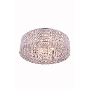 Elegant Lighting Amelie 24&quot 20 Light Royal Crystal Flush Mount