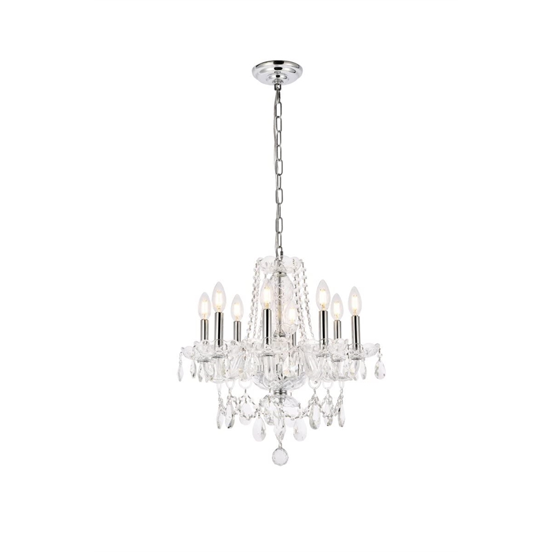Elegant Lighting Princeton 8 Light Royal Crystal Chandelier in Chrome