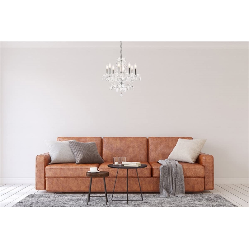Elegant Lighting Princeton 8 Light Royal Crystal Chandelier in Chrome