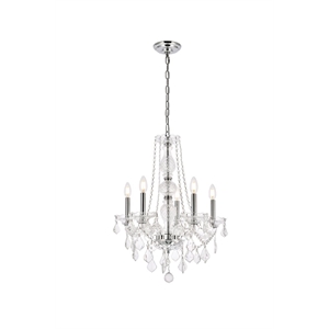 Elegant Lighting Verona 21&quot 5 Light Royal Crystal Chandelier
