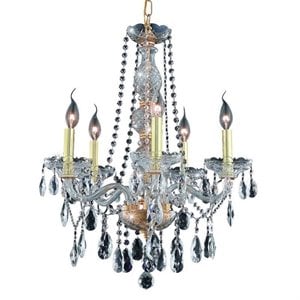 Elegant Lighting Verona 21&quot 5 Light Royal Crystal Chandelier