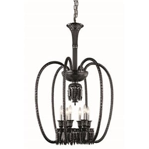 Elegant Lighting Majestic 27&quot 6 Light Elegant Crystal Chandelier in Black