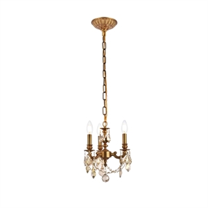 Elegant Lighting Lillie 10&quot 3 Light Royal Crystal Chandelier