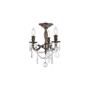 Elegant Lighting Rosalia 13&quot 3 Light Royal Crystal Chandelier