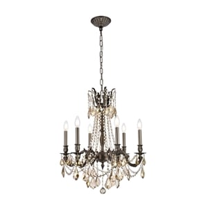 Elegant Lighting Rosalia 23&quot 6 Light Royal Crystal Chandelier
