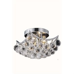 Elegant Lighting Corona 10&quot 4 Light Royal Crystal Flush Mount