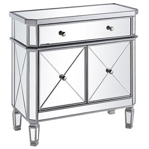 Elegant Lighting Danville 2 Door Mirrored Chest in Silver