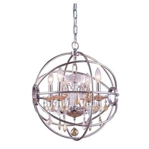 Elegant Lighting Geneva 17&quot 4 Light Royal Crystal Pendant Lamp