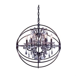 Elegant Lighting Geneva 25&quot 6 Light Royal Crystal Pendant Lamp