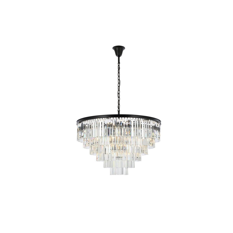Elegant Lighting Sydney 10-Light Royal Crystal Chandelier in Matte Black